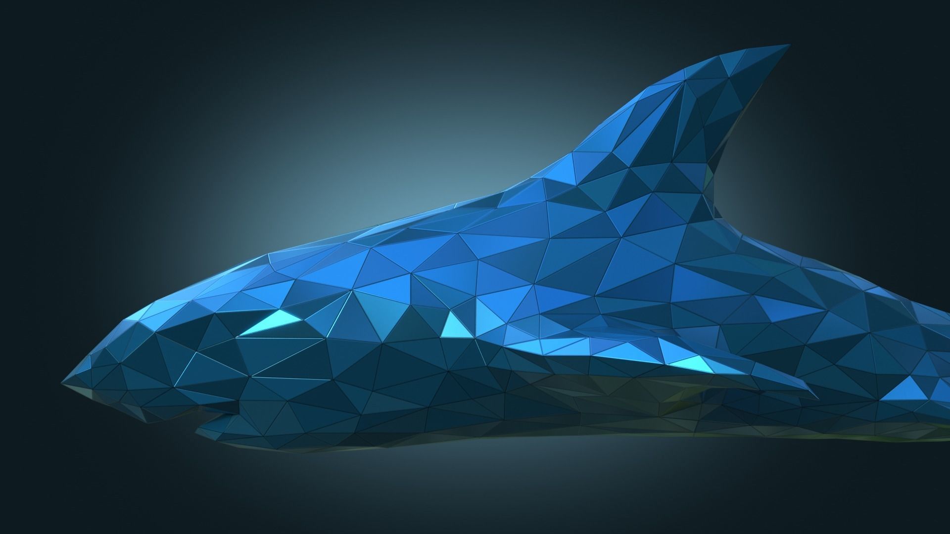 Stylized Shark Figure Low-poly 3D model_6