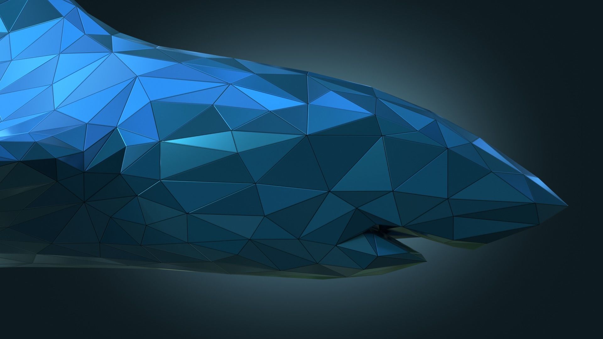 Stylized Shark Figure Low-poly 3D model_8