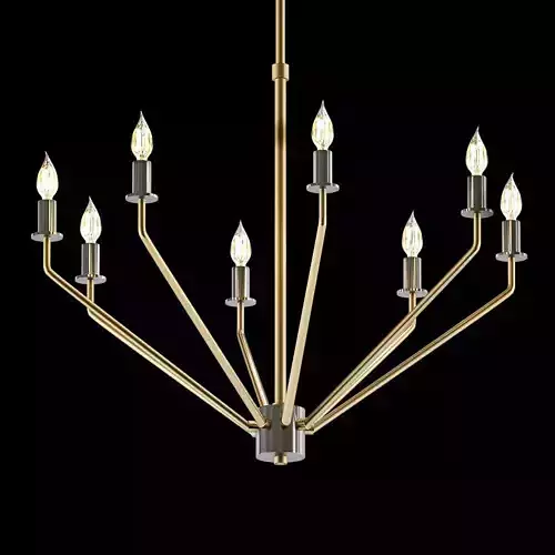 Untitled gold chandelier with six candle lights