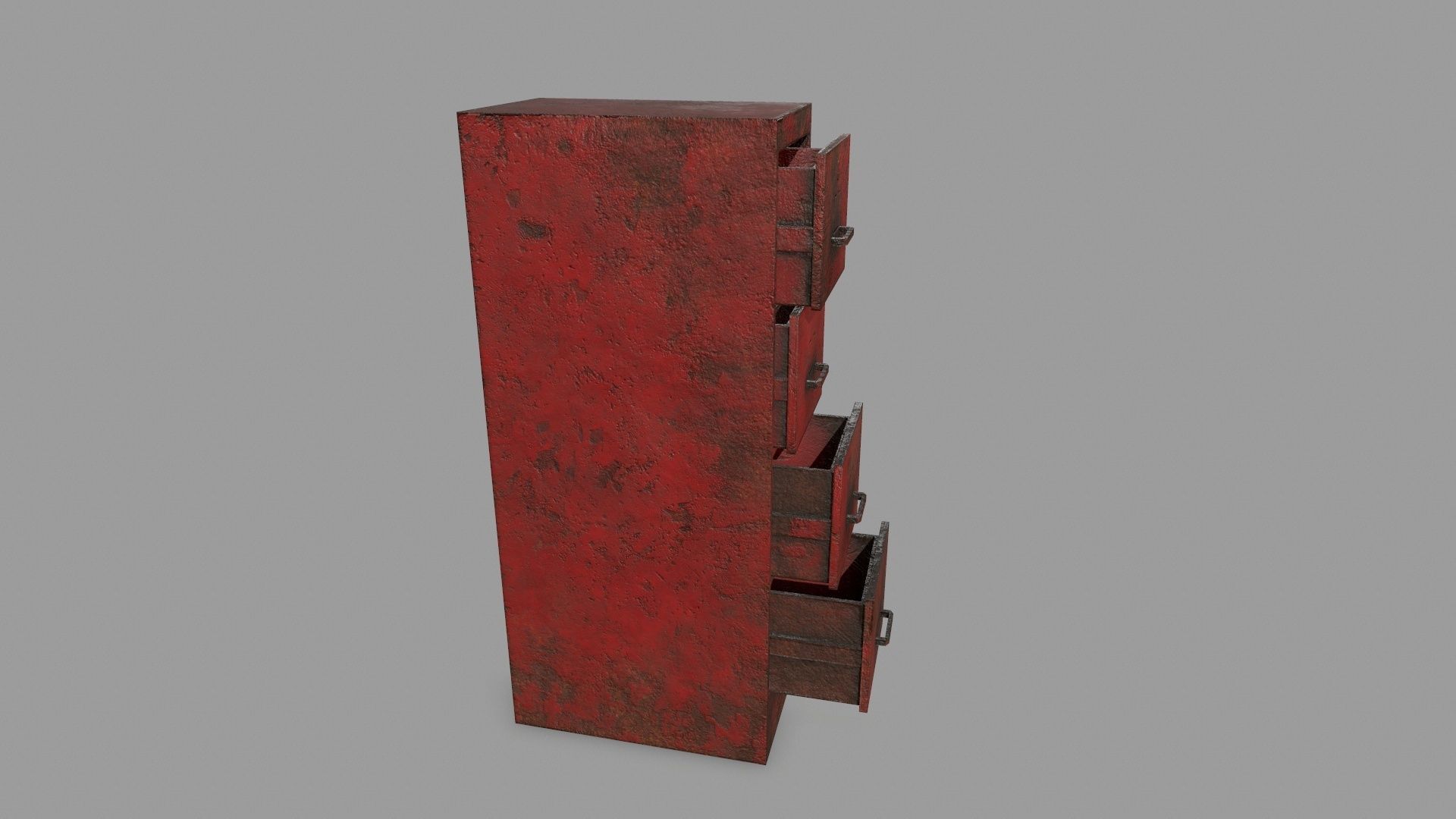 Cabinet metal with drawers Low-poly 3D model_4