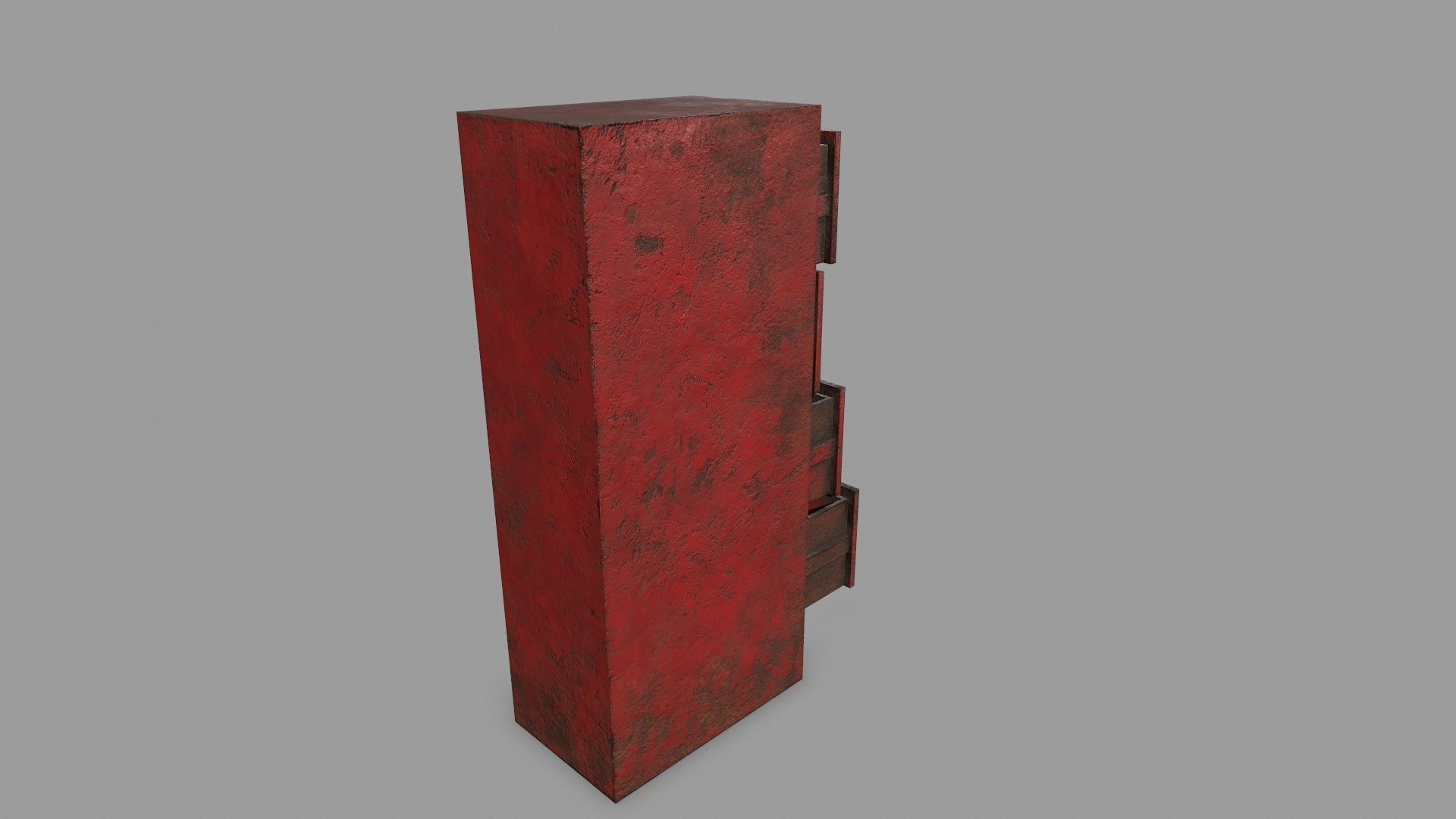 Cabinet metal with drawers Low-poly 3D model_5