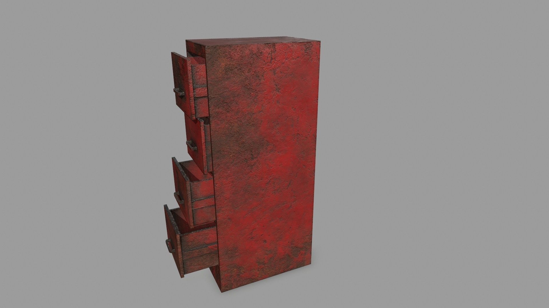 Cabinet metal with drawers Low-poly 3D model_8