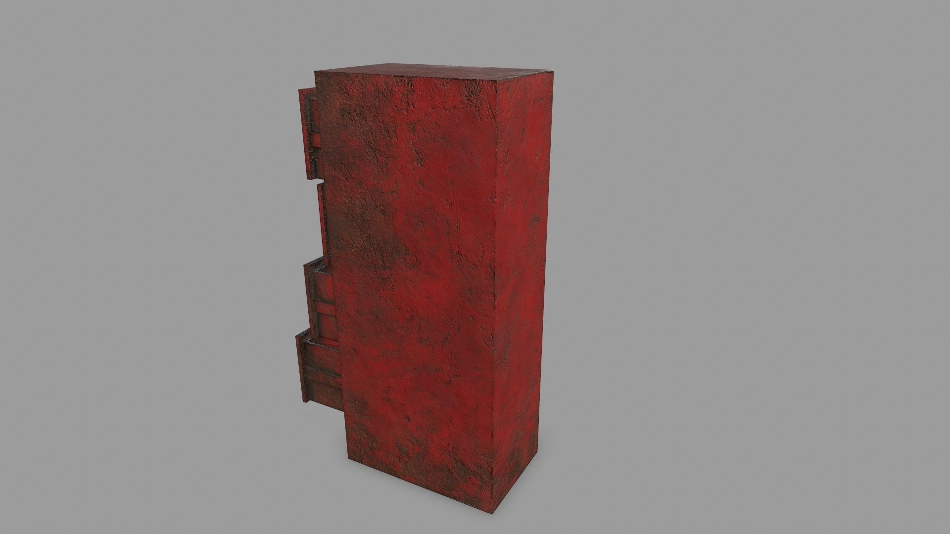 Cabinet metal with drawers Low-poly 3D model_7
