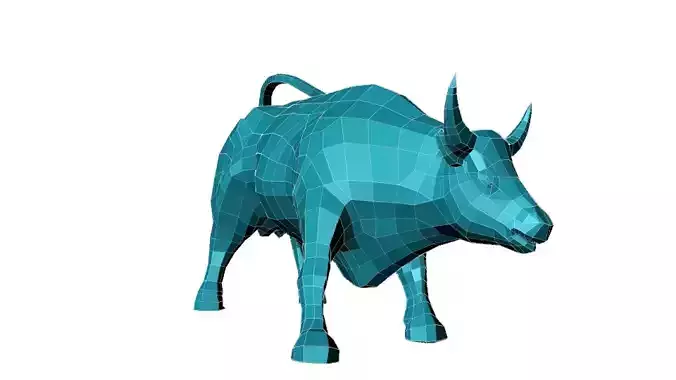 low poly bull model