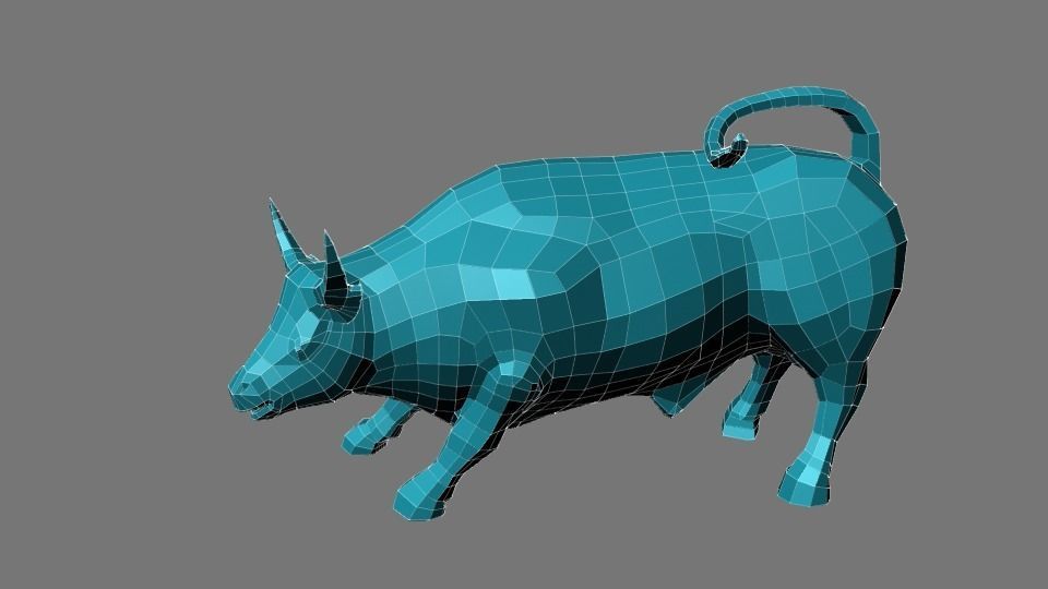 low poly bull model Free low-poly 3D model_3