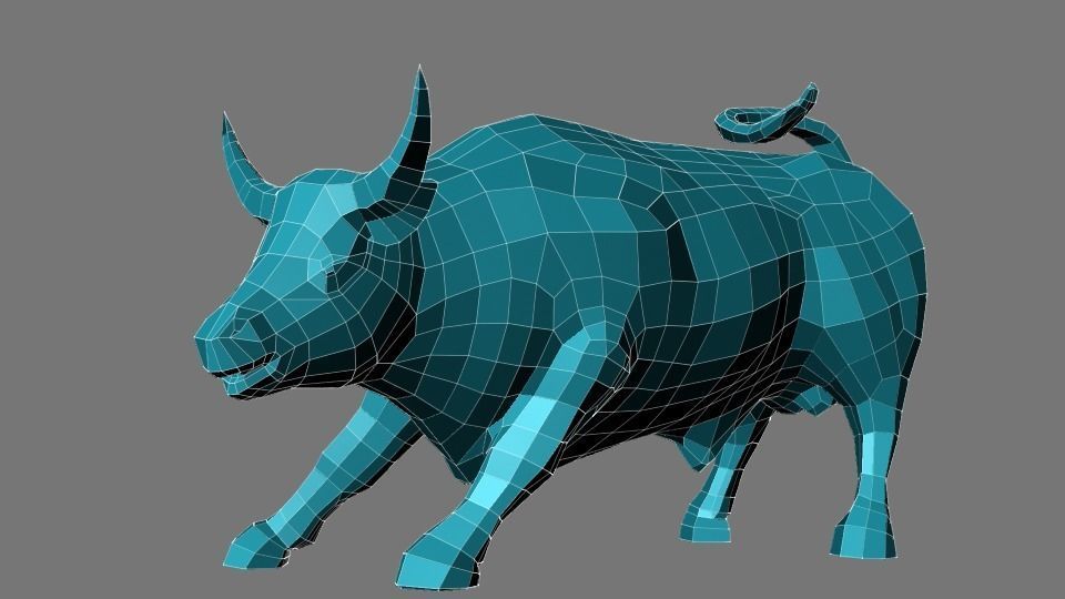 low poly bull model Free low-poly 3D model_1