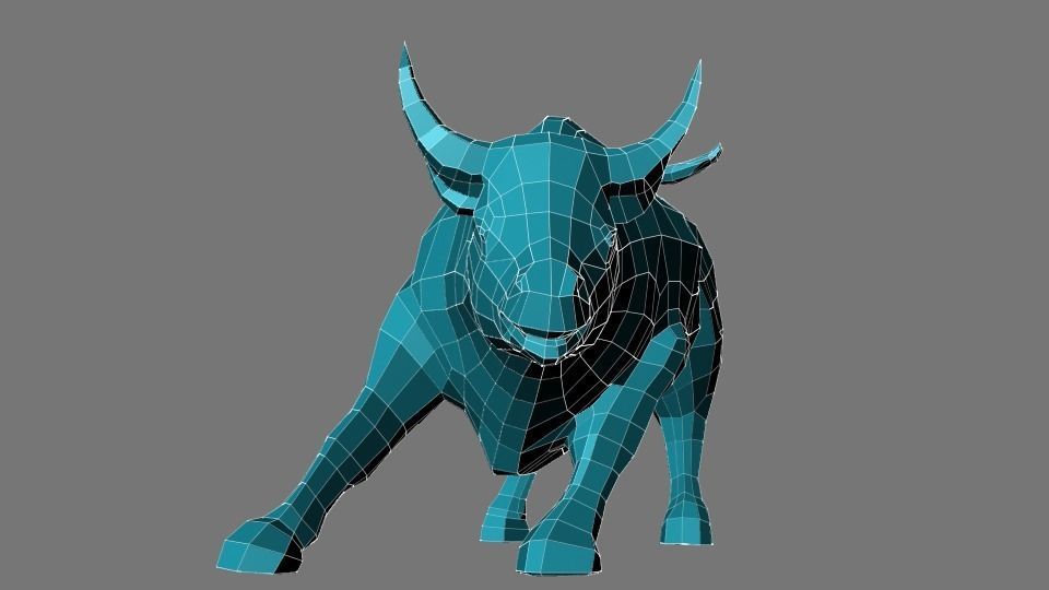 low poly bull model Free low-poly 3D model_2