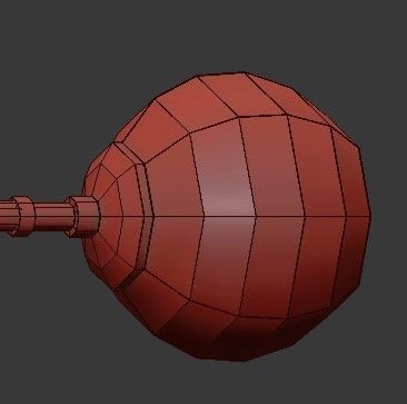 Untitled modern brass pendant light with six glass globes 3D model_1