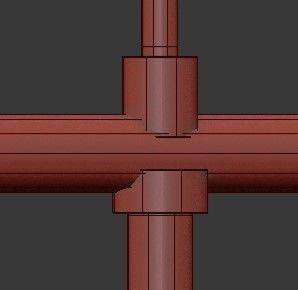 Untitled modern brass pendant light with six glass globes 3D model_2