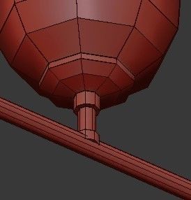 Untitled modern brass pendant light with six glass globes 3D model_3