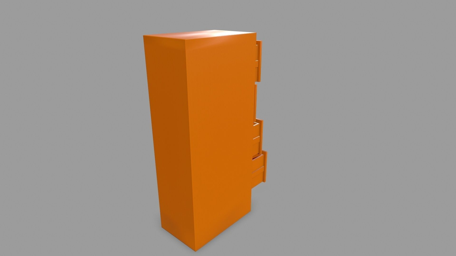 Cabinet tall orange shelf Low-poly 3D model_5