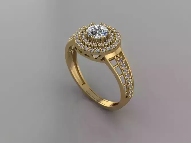 GC GOLD T105- Diamond solitarie gold ring 