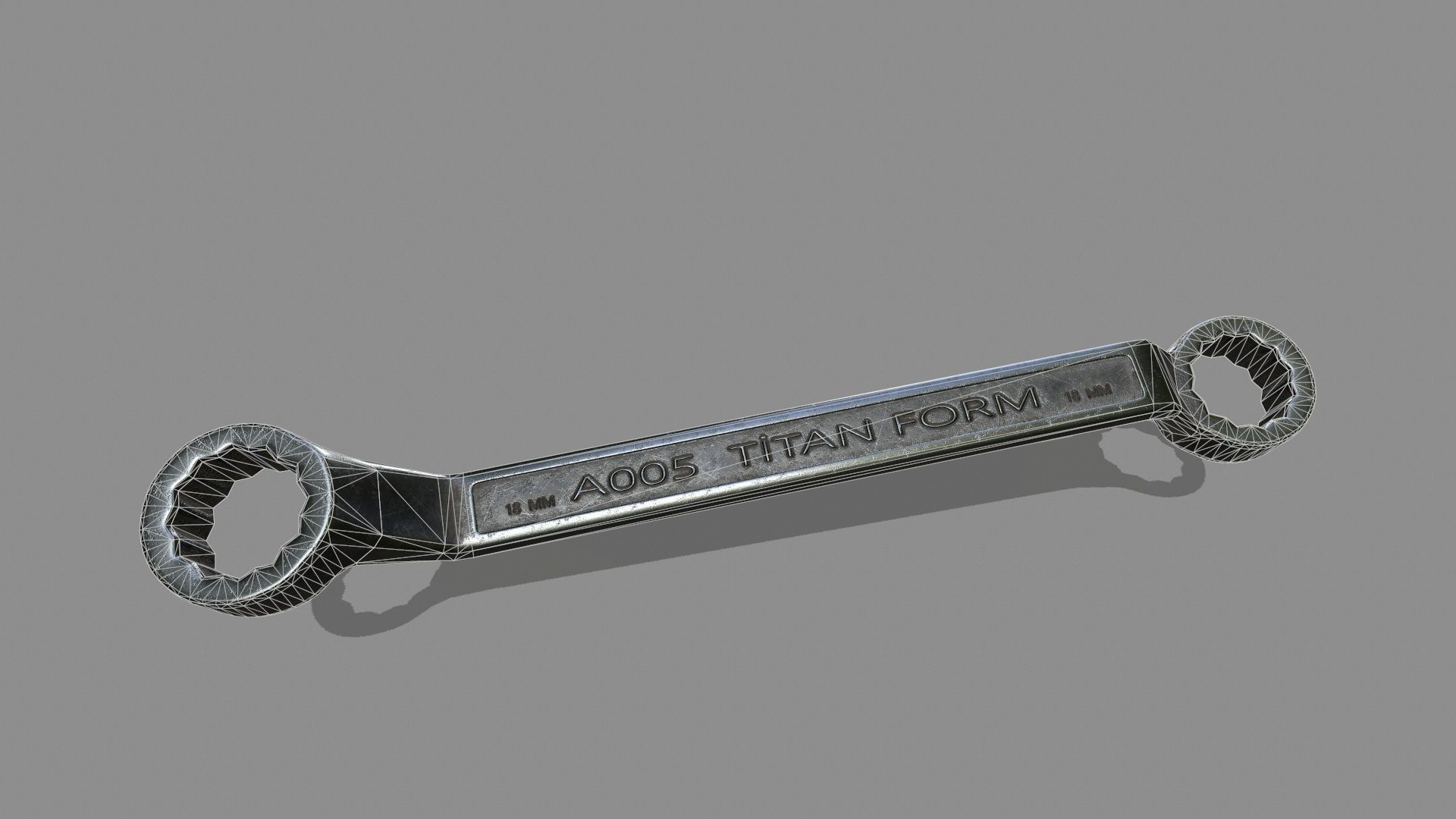 wrench Low-poly 3D model_9