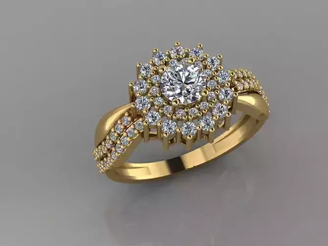 GC GOLD T106- Diamond solitarie gold ring 