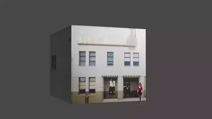Citie Low poly building with sign