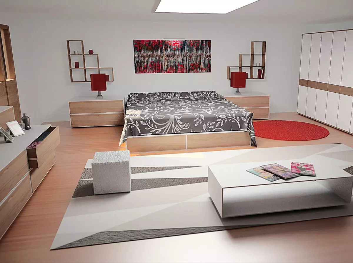 Bedroom with furniture and accents 3D model