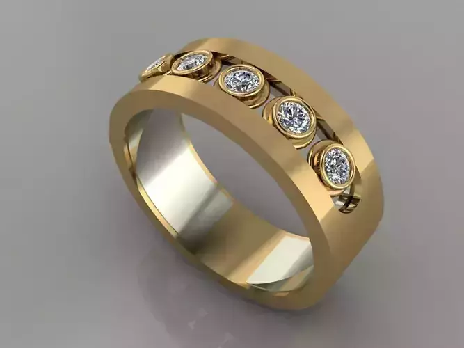 GC GOLD T107- Diamond solitarie gold ring 