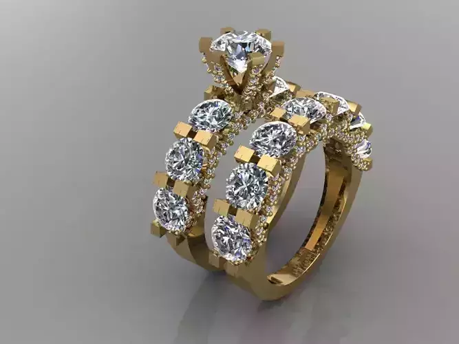 GC GOLD T108- Diamond solitarie gold ring 