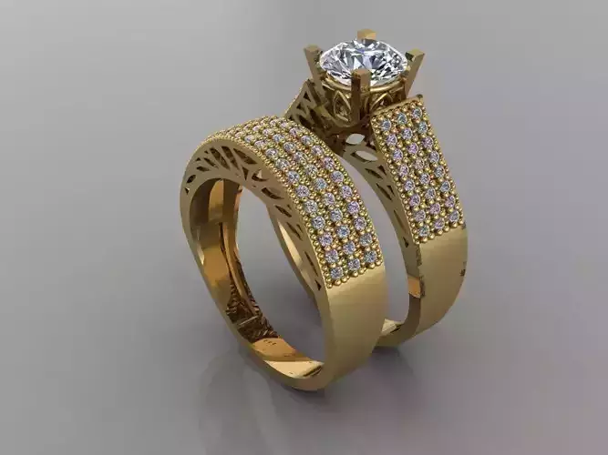 GC GOLD T109- Diamond solitarie gold ring 
