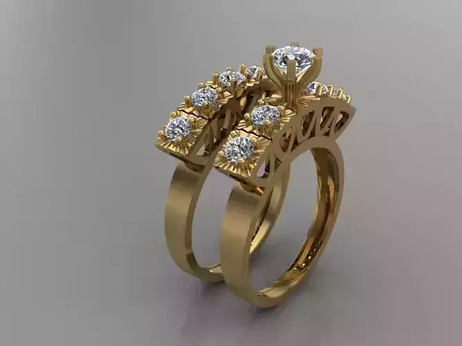 GC GOLD T111- Diamond solitarie gold ring 