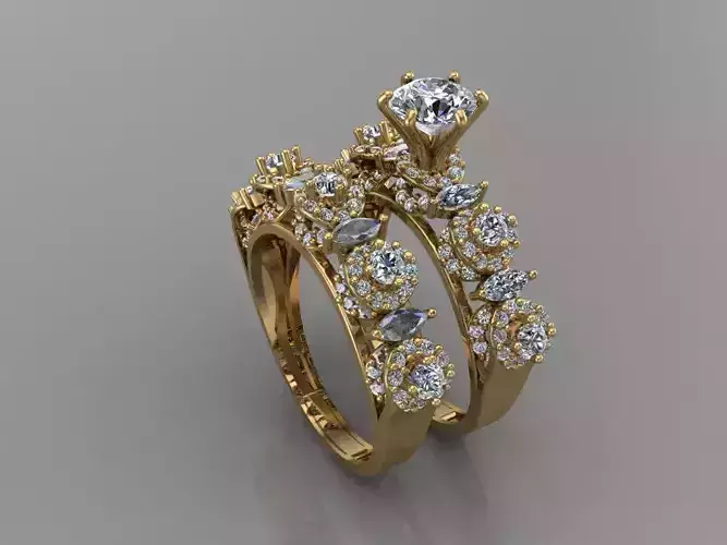 GC GOLD T112- Diamond solitarie gold ring 