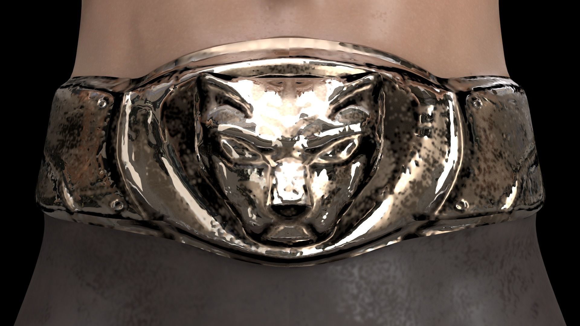 Fighter wrestler Low-poly 3D model_4