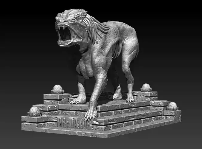 Predator Dog File STL OBJ for 3D Printing FDM-FFF DLP-SLA-SLS 3D print model