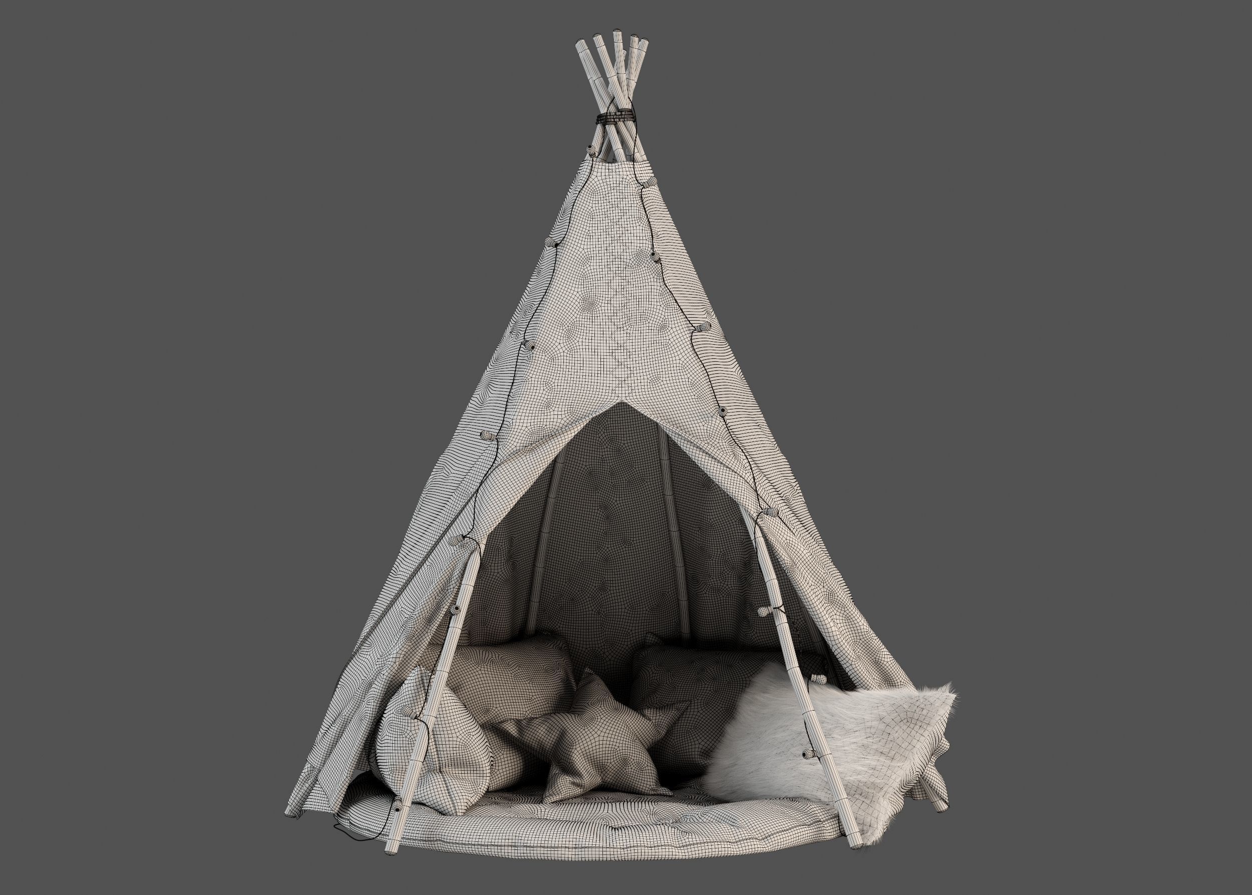 Kids Teepee 3D model_5