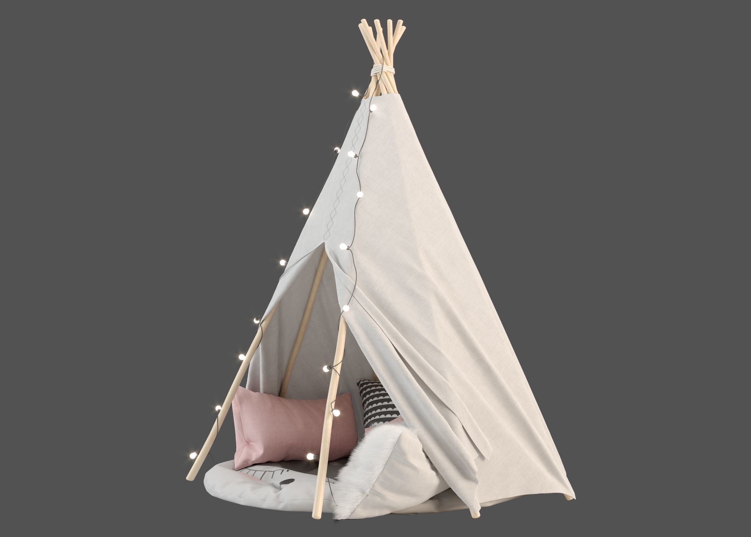 Kids Teepee 3D model_2