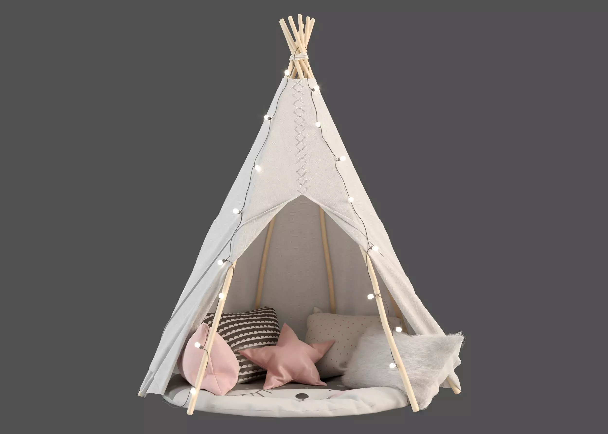 Kids Teepee 3D model_0