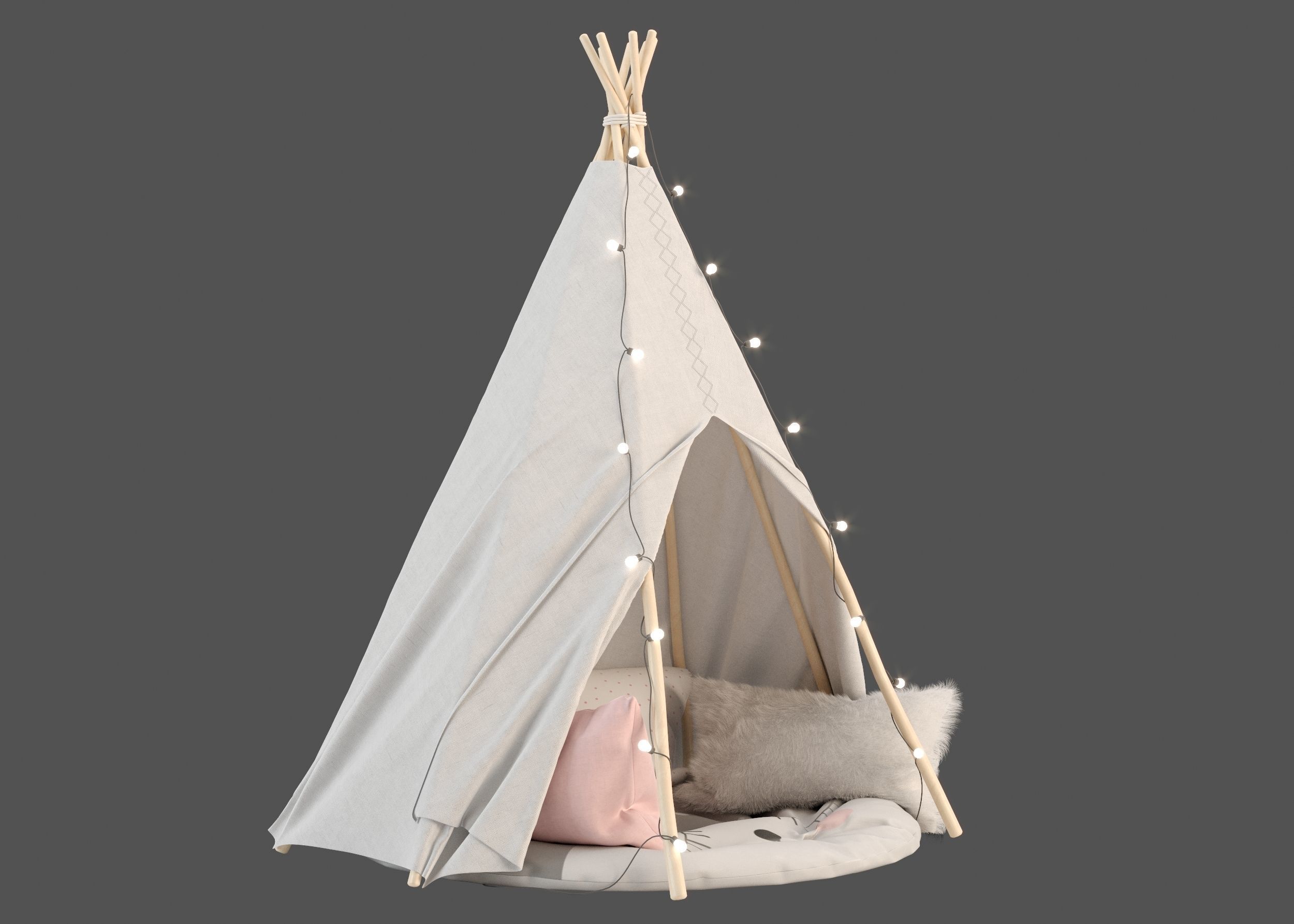Kids Teepee 3D model_1