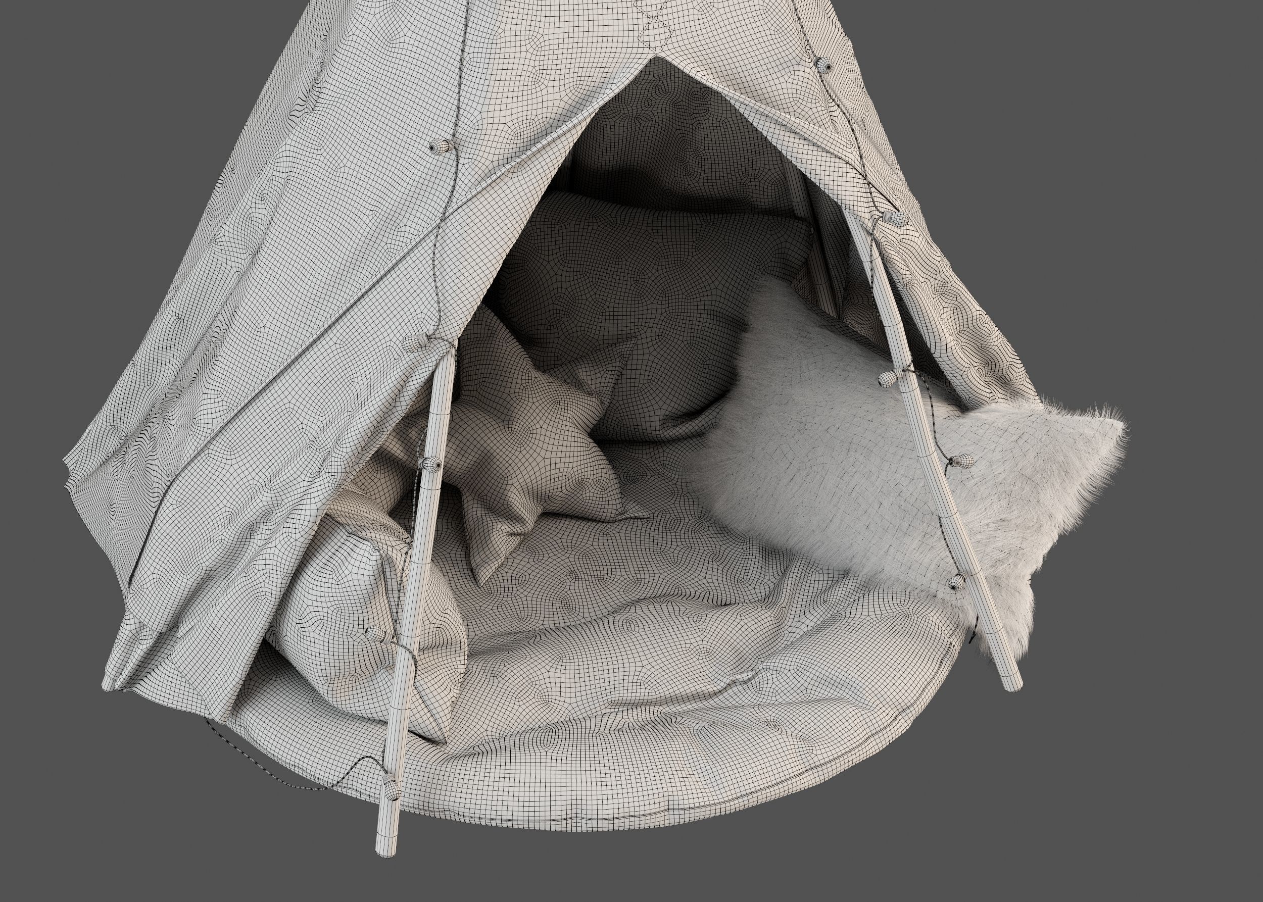 Kids Teepee 3D model_8