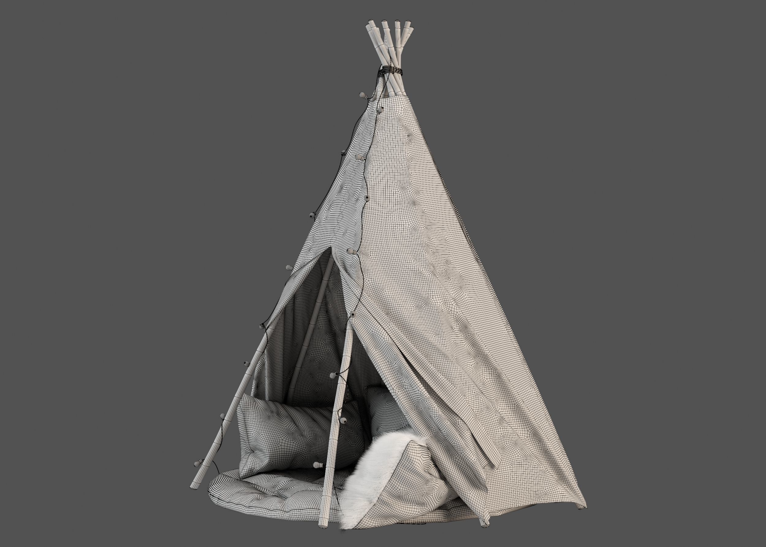Kids Teepee 3D model_7