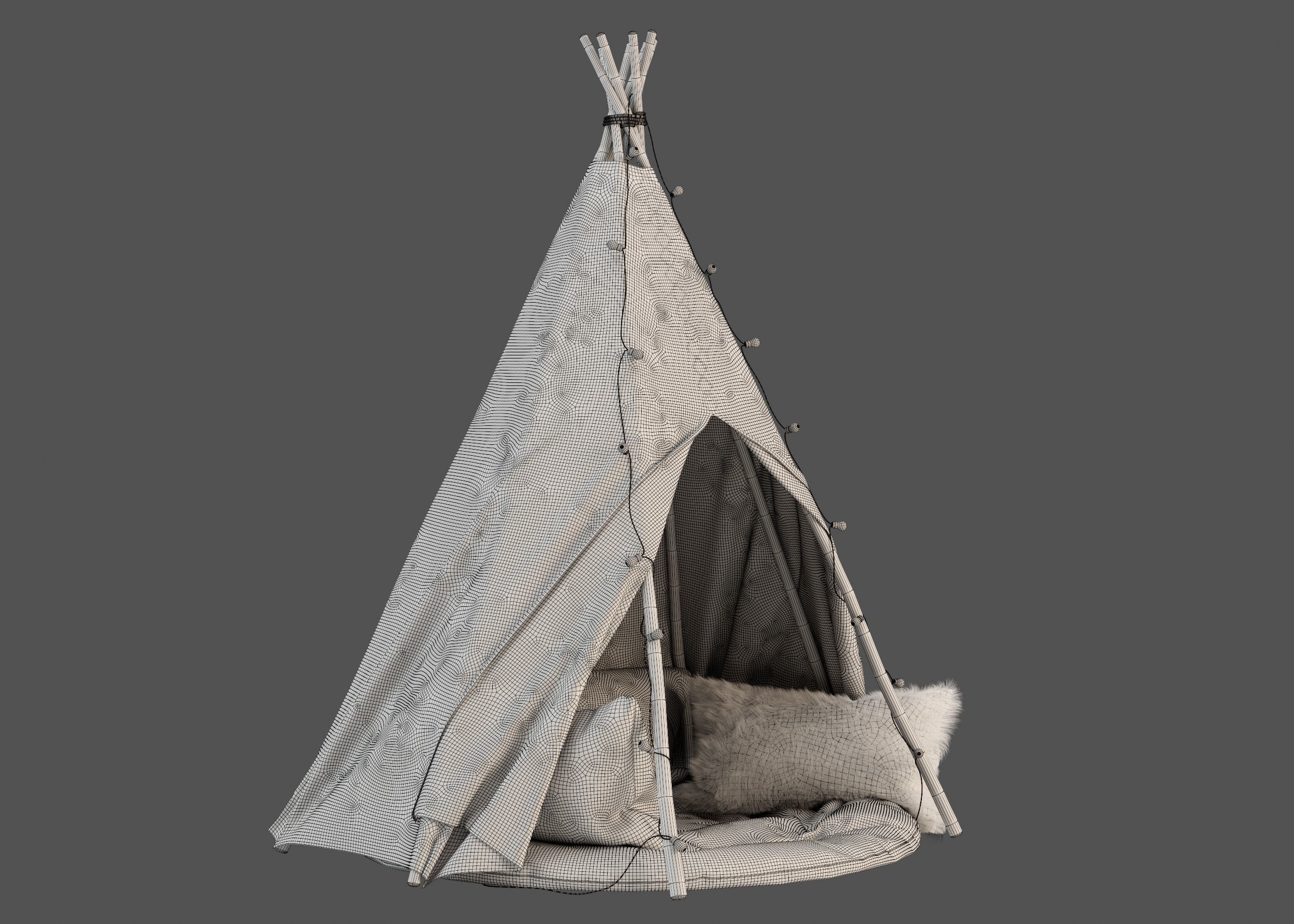 Kids Teepee 3D model_6