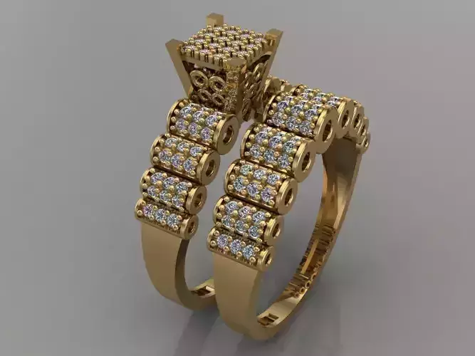 GC GOLD T114- Diamond solitarie gold ring 