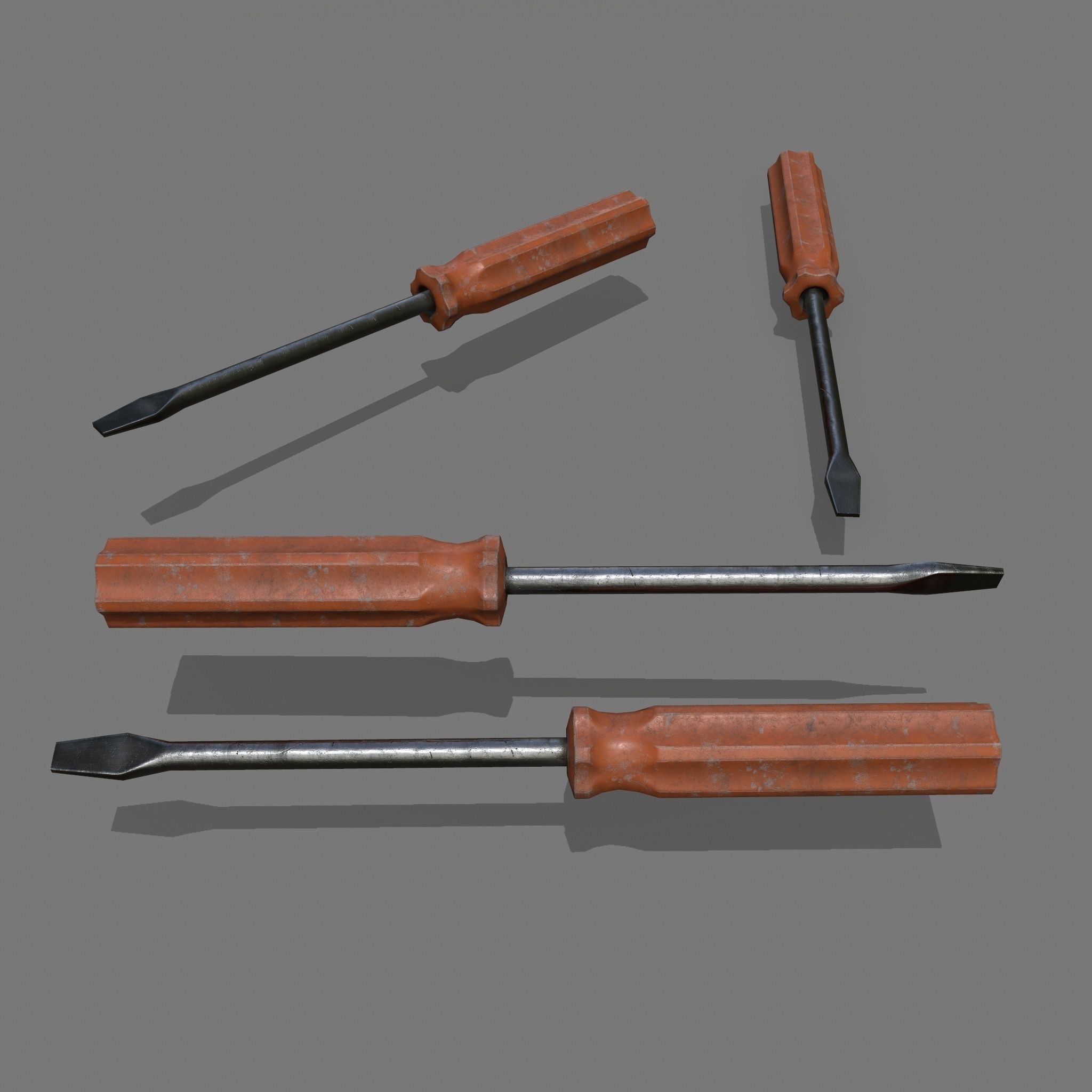screwdriver Low-poly 3D model_1