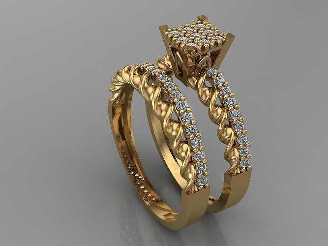 GC GOLD T116- Diamond solitarie gold ring  3D print model