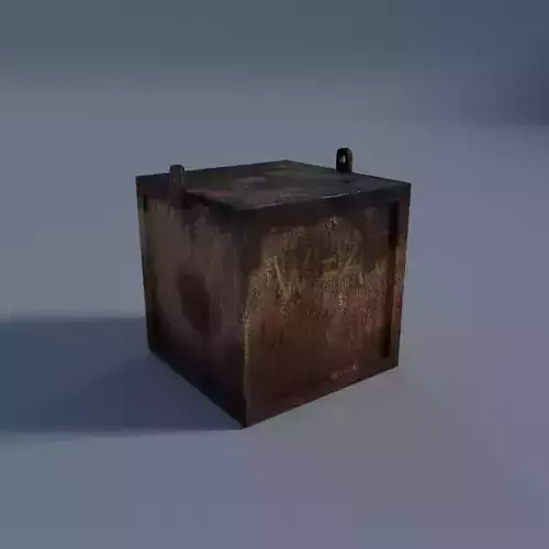 Rusted Weight Metal Box with Pad Eyes