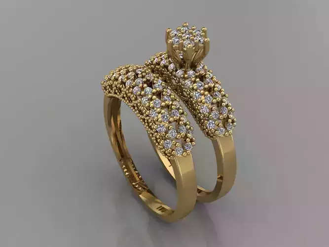 GC GOLD T119- Diamond solitarie gold ring 