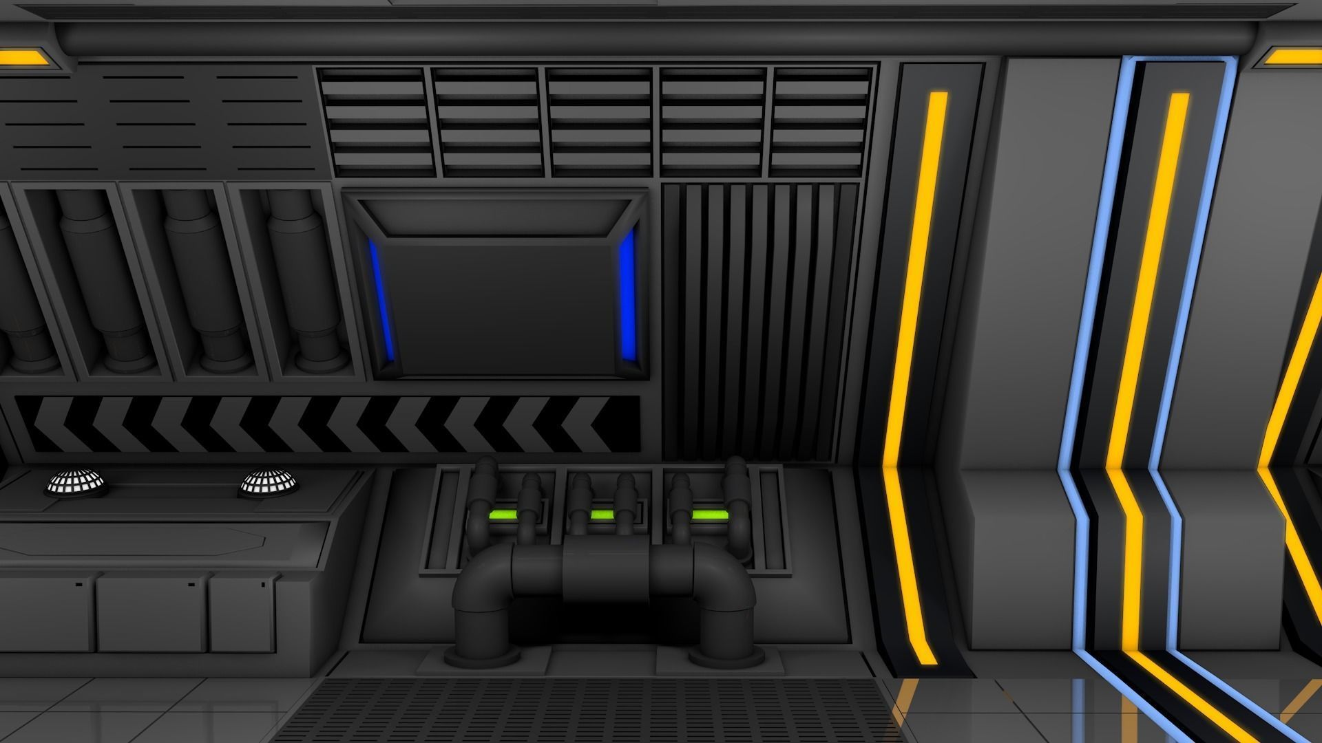 Sci Fi Corridor 3D model_5