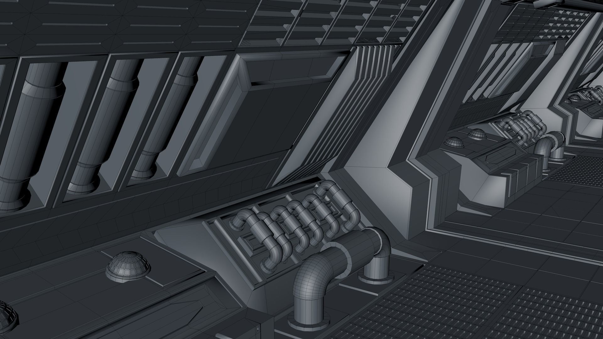 Sci Fi Corridor 3D model_7