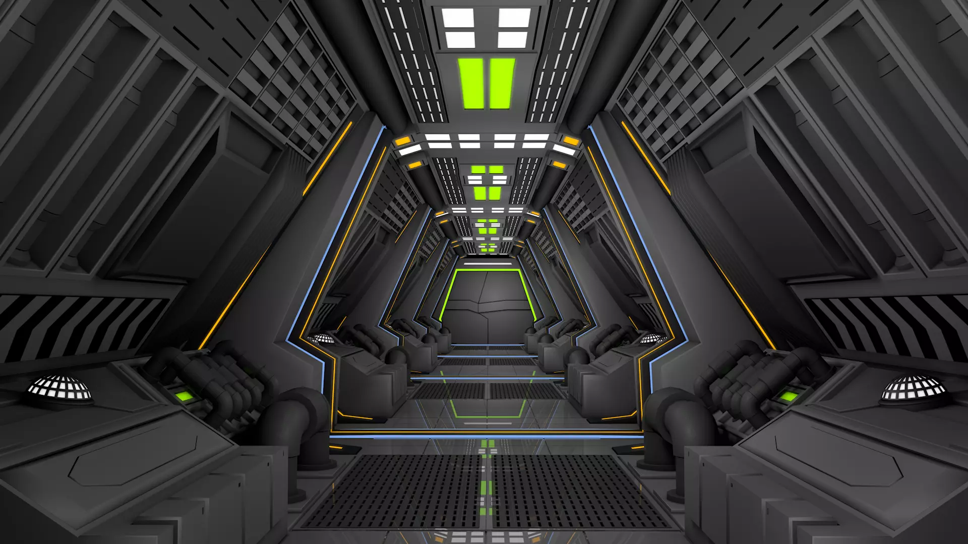 Sci Fi Corridor 3D model_0
