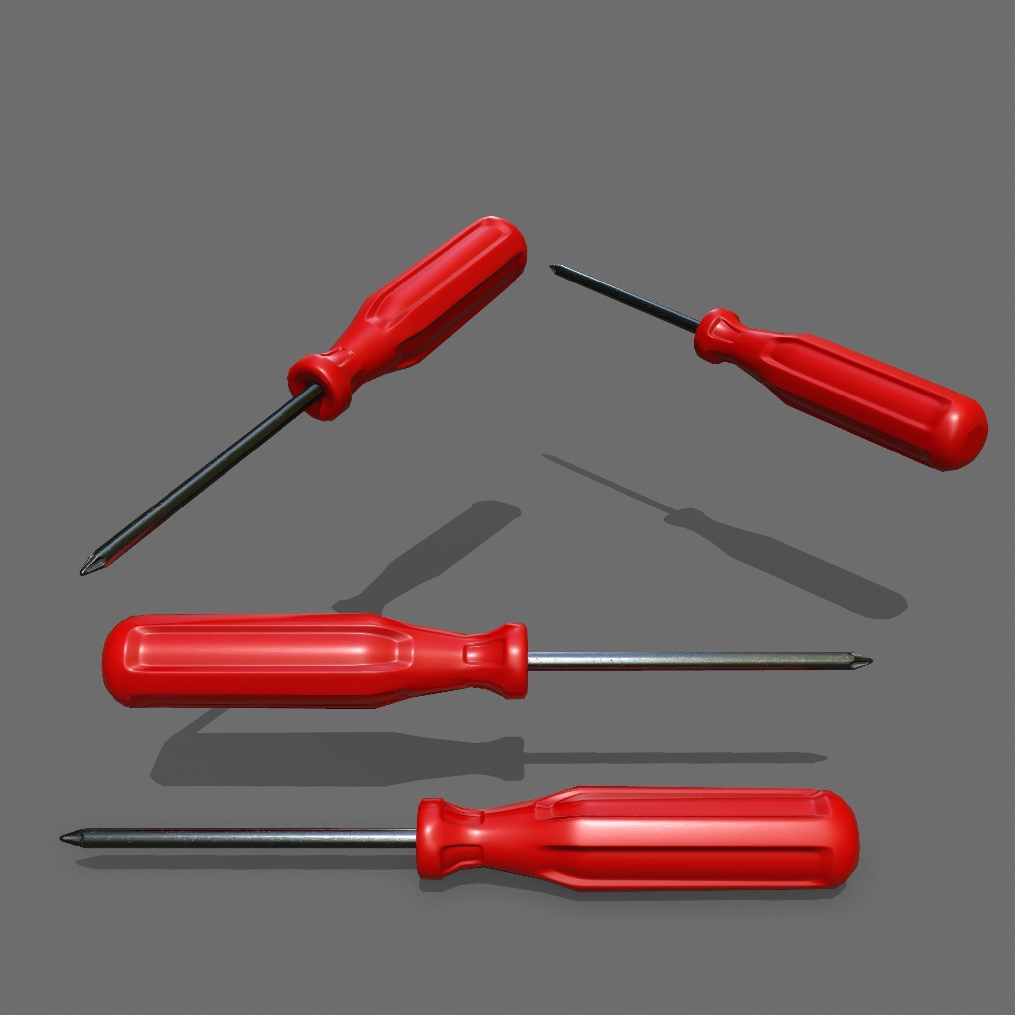 screwdriver Low-poly 3D model_1