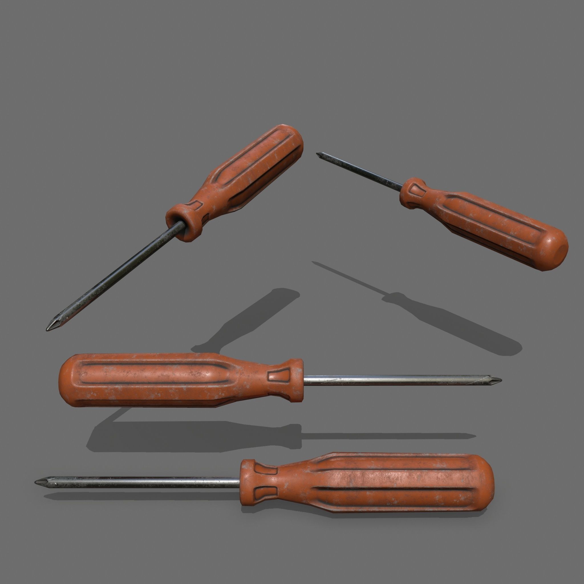 screwdriver Low-poly 3D model_1