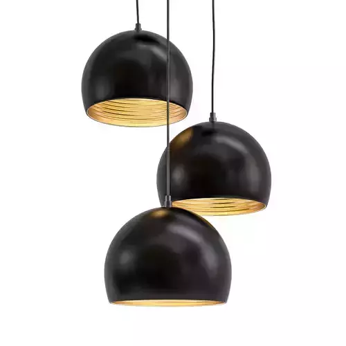 Untitled three gold pendant lights