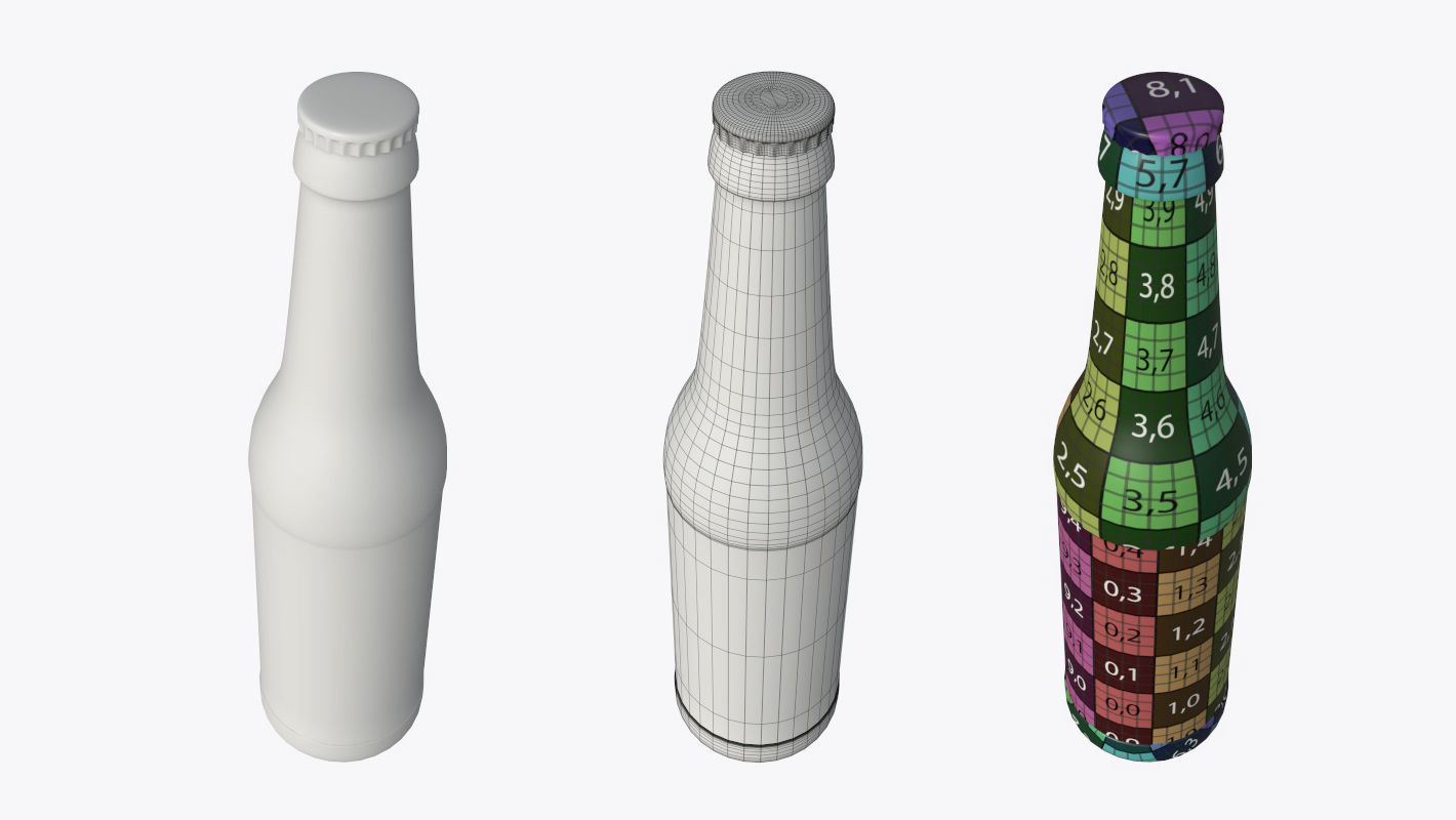 Beer bottle brown 03 3D model_2