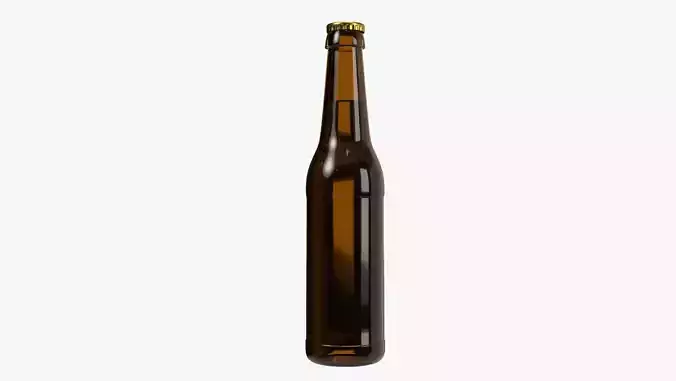 Beer bottle brown 03 3D model