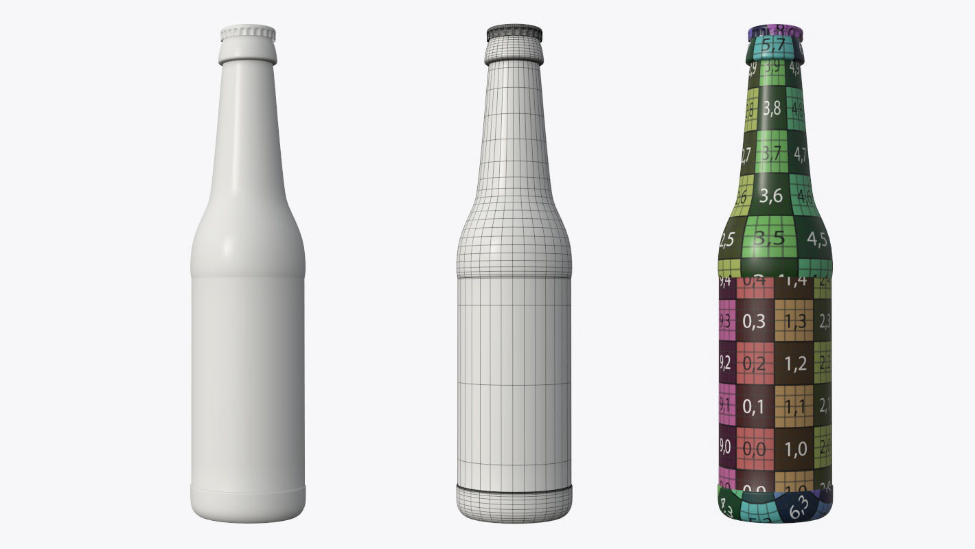 Beer bottle brown 03 3D model_1