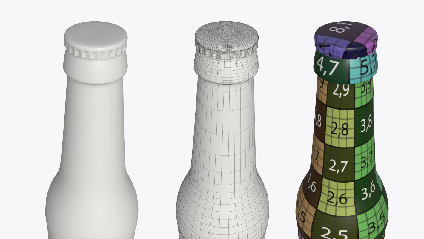 Beer bottle brown 03 3D model_3
