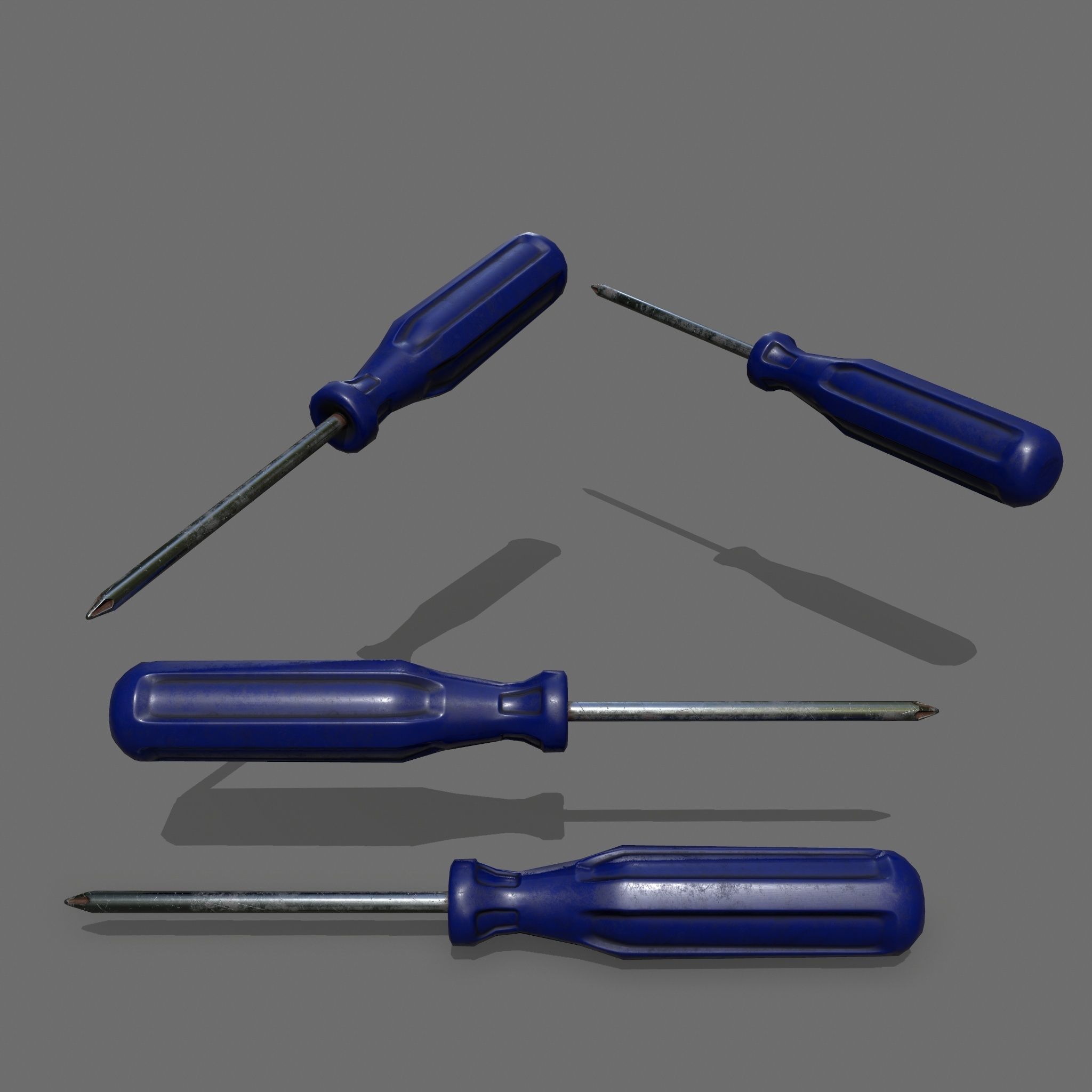 screwdriver Low-poly 3D model_1
